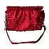 Kırmızı Saten Gümüş Taş Süslemeli Çanta