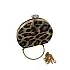Leopar Desenli Oval Abiye Çanta