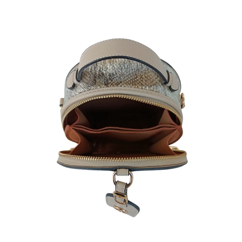 Yılan Vizon Renk Yuvarlak Bag Çanta