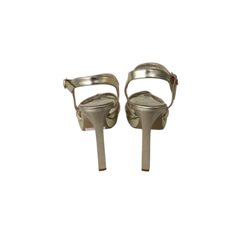 Altın Renk Cam Platform Topuklu Ayakkabı