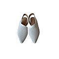 Beyaz Renk Lazer Kesim Slingback Ayakkabı
