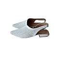 Beyaz Renk Lazer Kesim Slingback Ayakkabı