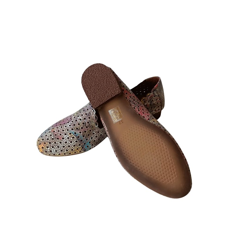 Çiçek Desenli Çok Renk Laofer Ayakkabı