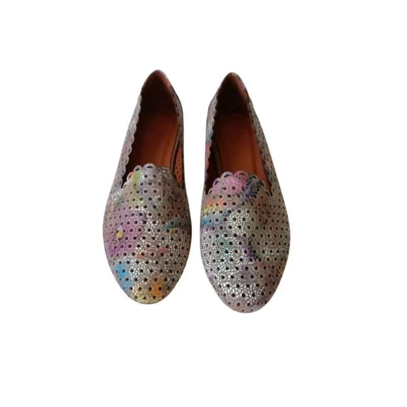 Çiçek Desenli Çok Renk Laofer Ayakkabı