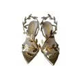 Gold Renk Metalik Stiletto Ayakkabı