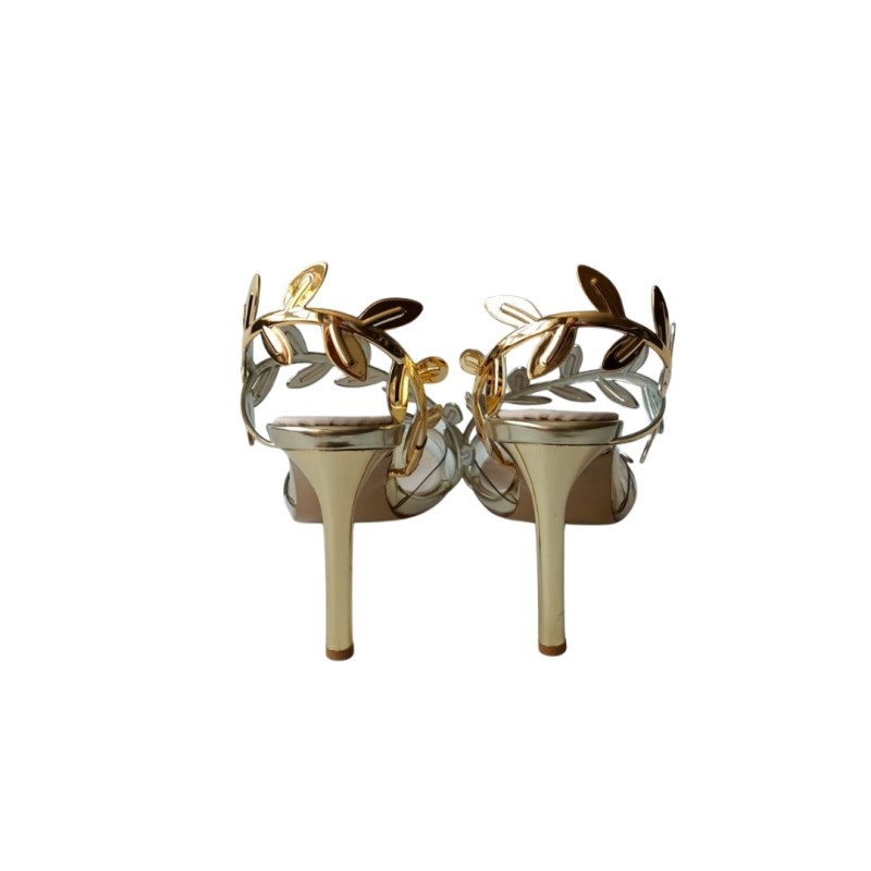 Gold Renk Metalik Stiletto Ayakkabı