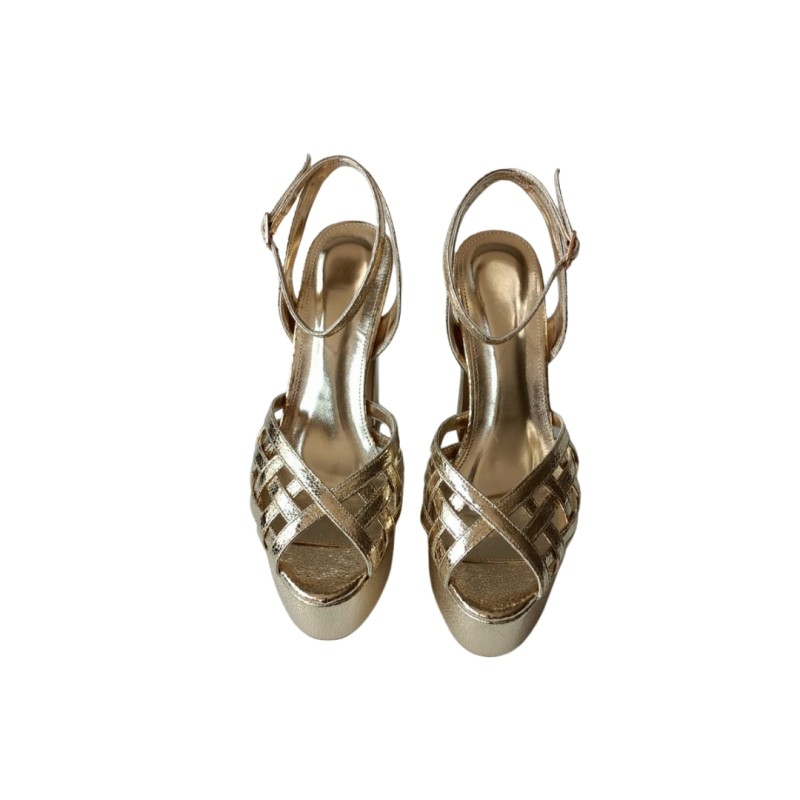 Gold Renk Platform Topuklu Ayakkabı