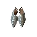 Gri Renk Lazer Kesim Slingback Ayakkabı Gri Renk Lazer Kesim Slingback Ayakkabı