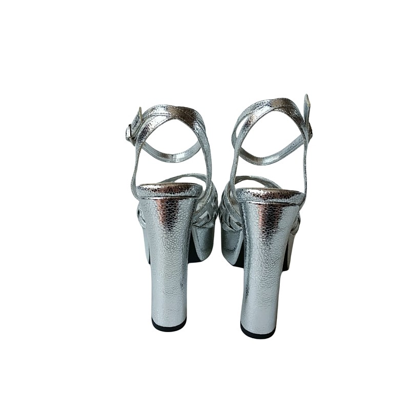 Gümüş Renk Platform Topuklu Ayakkabı