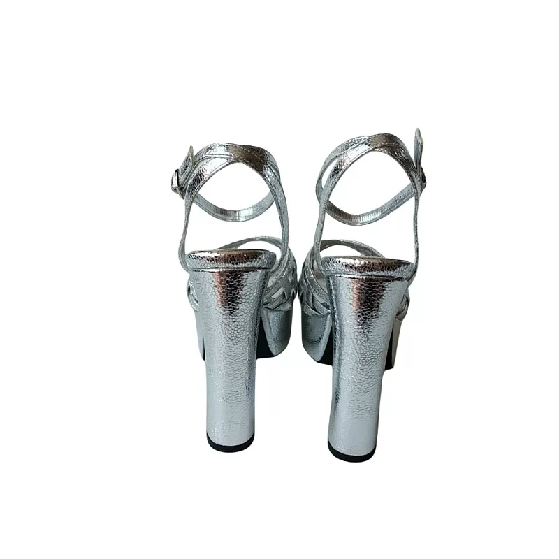 Gümüş Renk Platform Topuklu Ayakkabı