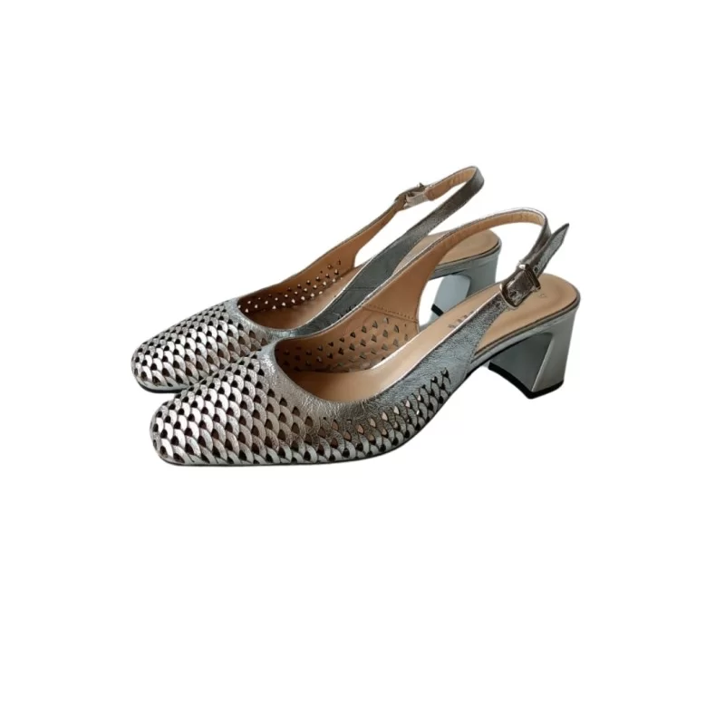 Gümüş Renk Topuklu Ayakkabı