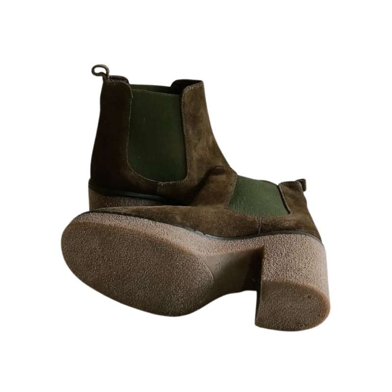 Haki Yeşil Renk Süet Deri Yan lastikli Bot