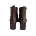 Koyu Kahve Renk Klasik Yan lastikli İç Yan Fermuarlı Bot