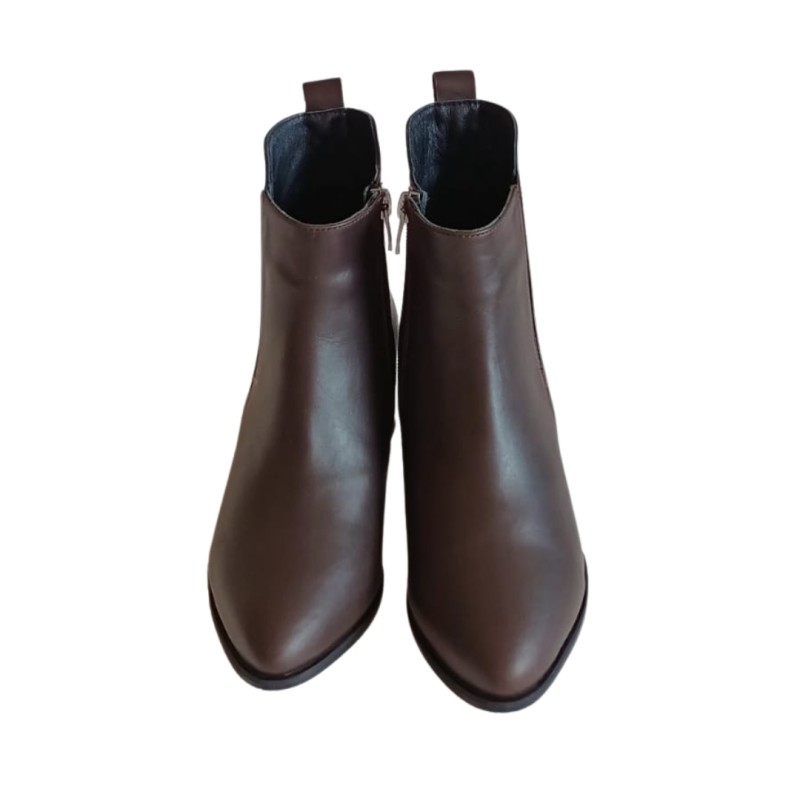 Koyu Kahve Renk Klasik Yan lastikli İç Yan Fermuarlı Bot