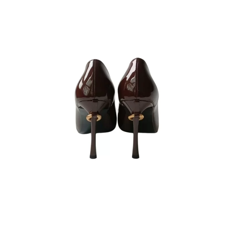 Koyu Kahve Renk Rugan  Stiletto Ayakkabı