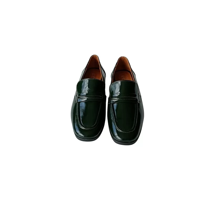 Koyu Yeşil Rugan Laofer Ayakkabı