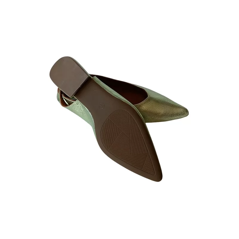 Kristal Yeşili Renk Slingback Ayakkabı