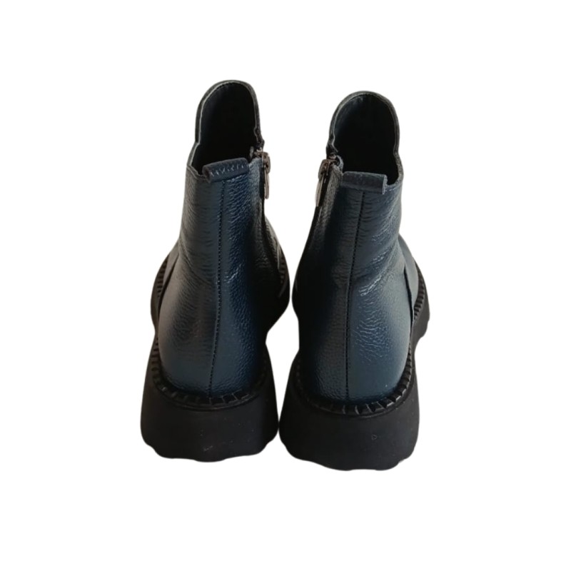 Lacivert Renk Ön Fermuarlı Yan Fermuarlı Bot