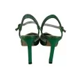 Metalik Yeşil Renk Cam Topuklu Ayakkabı