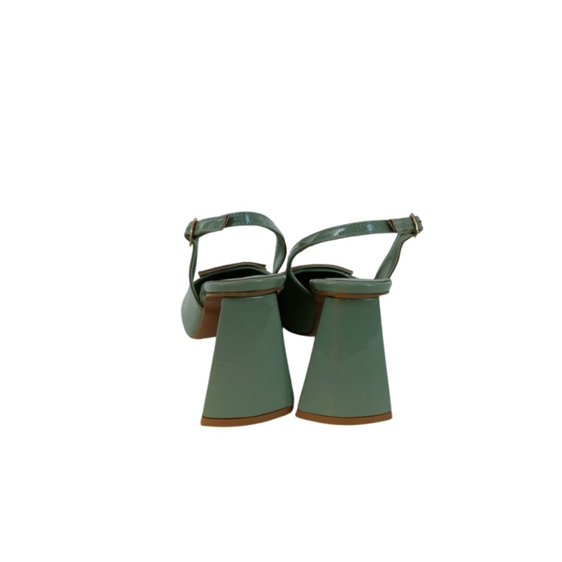 Mint Yeşili Renk Rugan Topuklu Ayakkabı