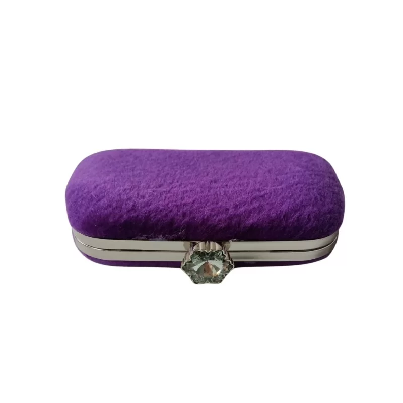 Mor Renk Kürk Kumaş Abiye Çanta