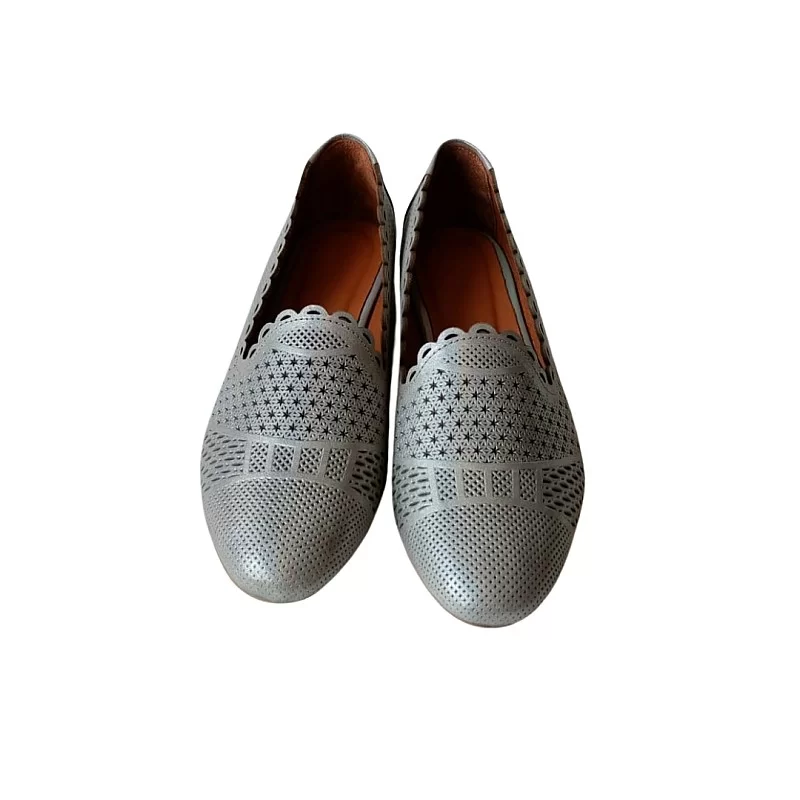 Neon Gri Renk Lazer Kesim Laofer Ayakkabı