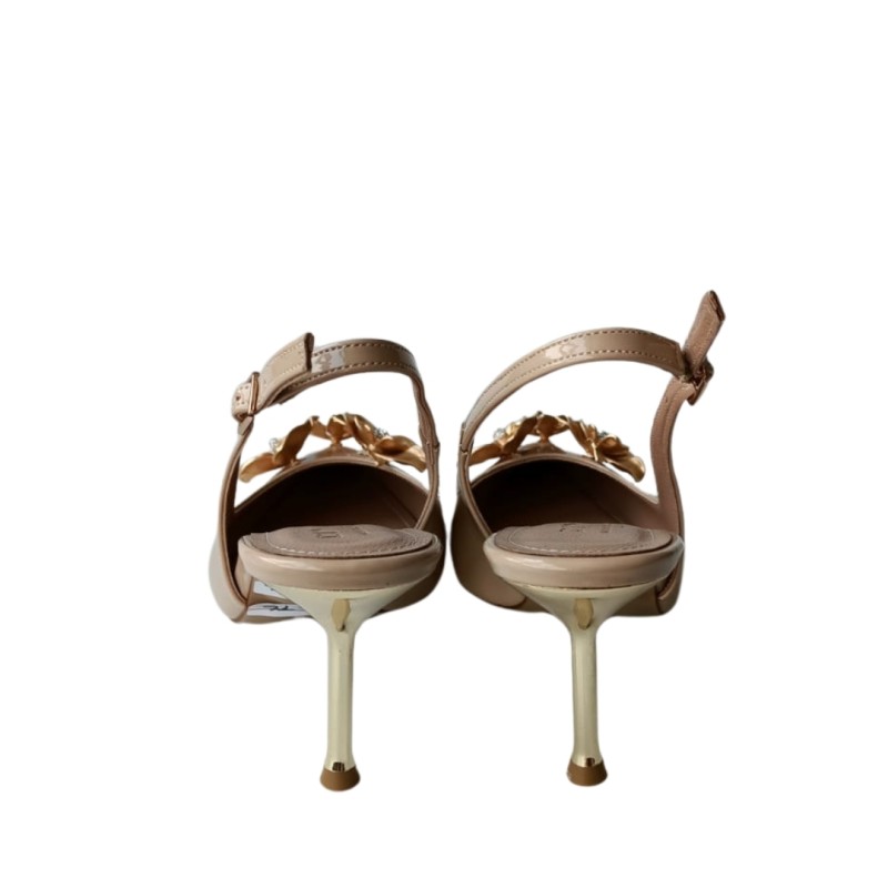 Nude Renk Rugan Stiletto Ayakkabı