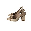 Nude Renk Rugan Topuklu Ayakkabı