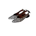 Piton Gri Slingback Ayakkabı