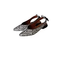 Piton Gri Slingback Ayakkabı