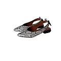 Piton Gri Slingback Ayakkabı