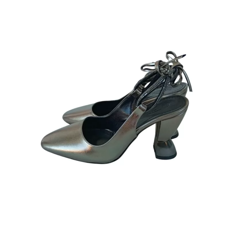 Sedefli Antarasit Renk Topuklu Ayakkabı