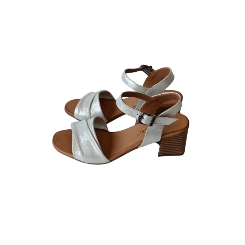 Sedefli Beyaz Renk Topuklu sandalet Ayakkabı