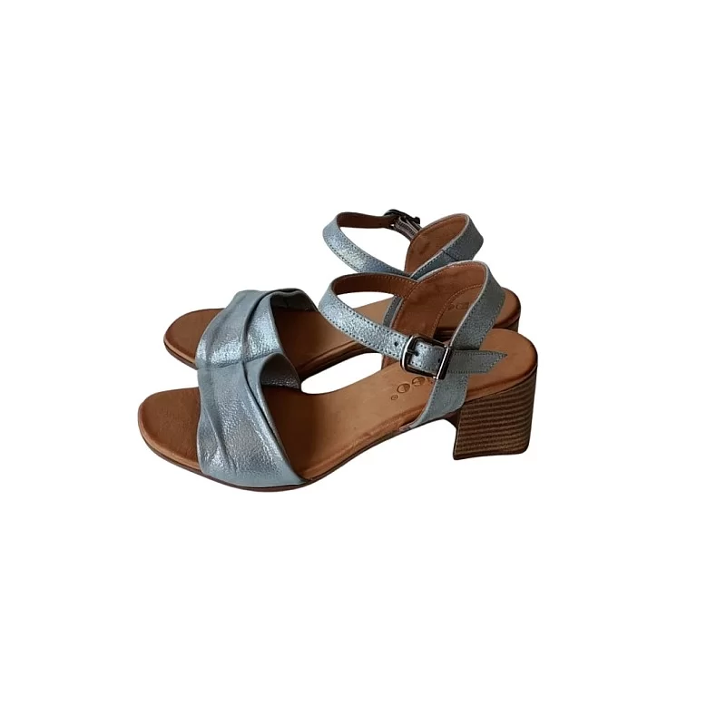 Sedefli Mavi Renk Topuklu sandalet Ayakkabı