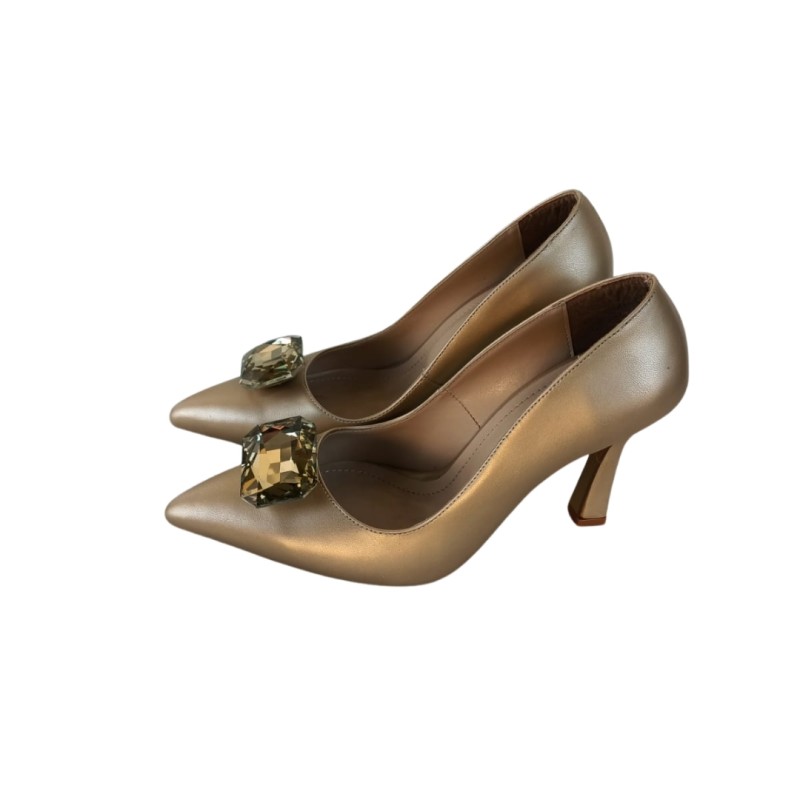 Sedefli Nude Renk Stiletto Ayakkabı