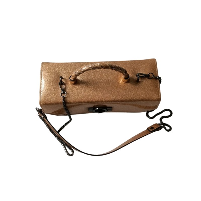 Simli Taba Renk Abiye Çanta