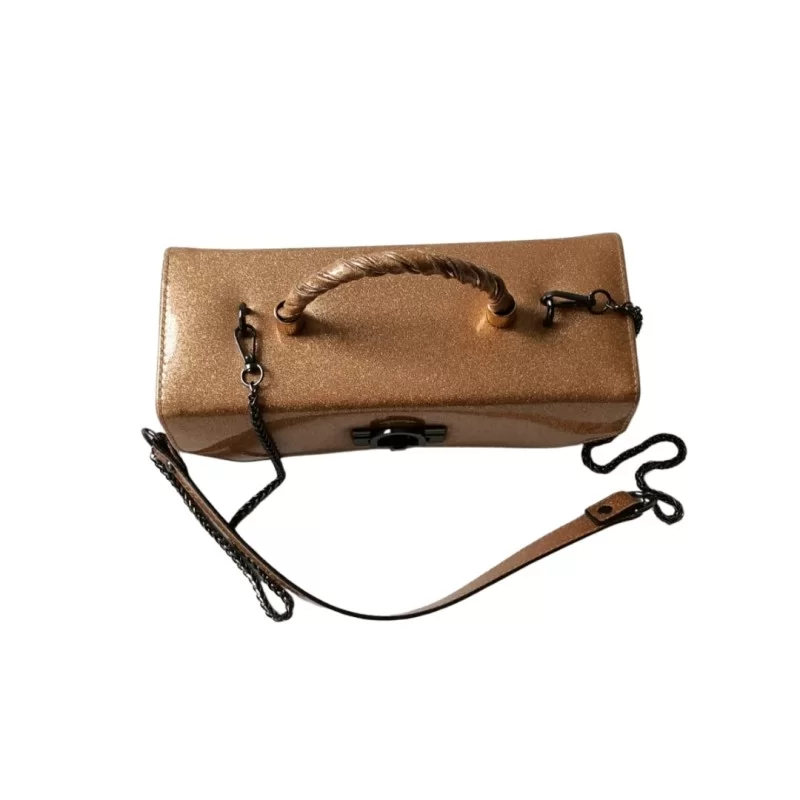 Simli Taba Renk Abiye Çanta