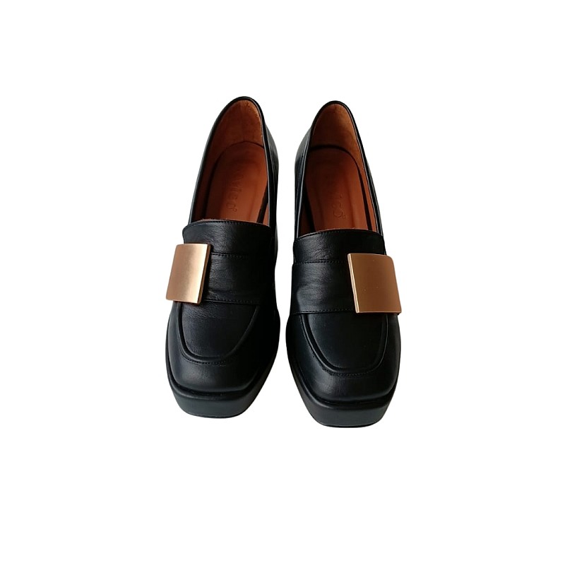 Siyah Mat Platform Topuklu Ayakkabı