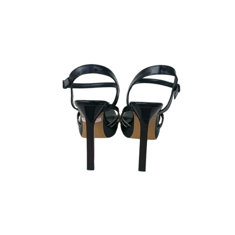Siyah Renk Cam Platform Topuklu Ayakkabı