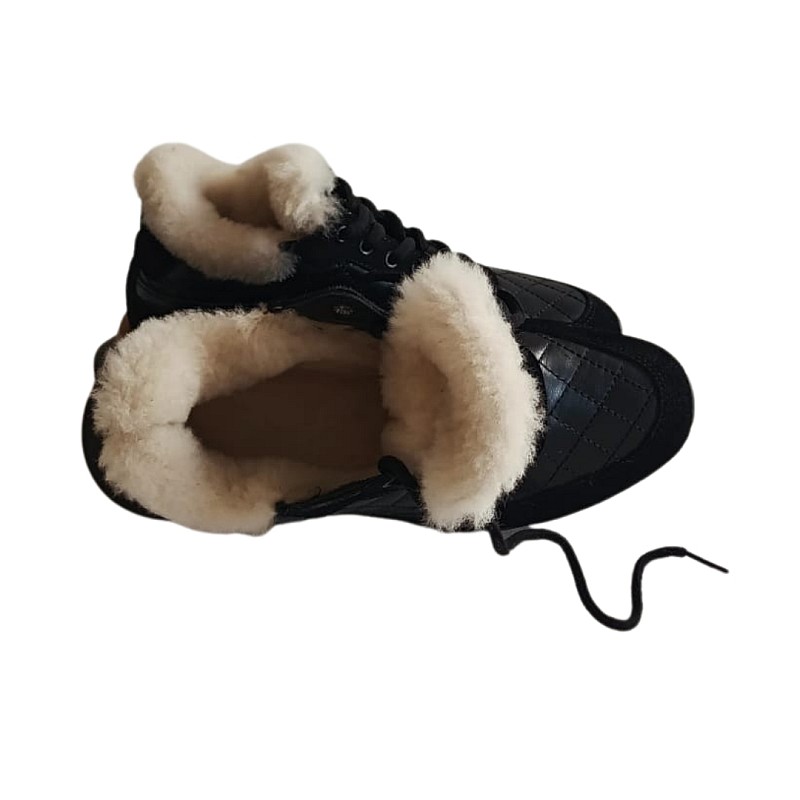 Siyah Renk & Deri Süet Deri Spor Ayakkabı