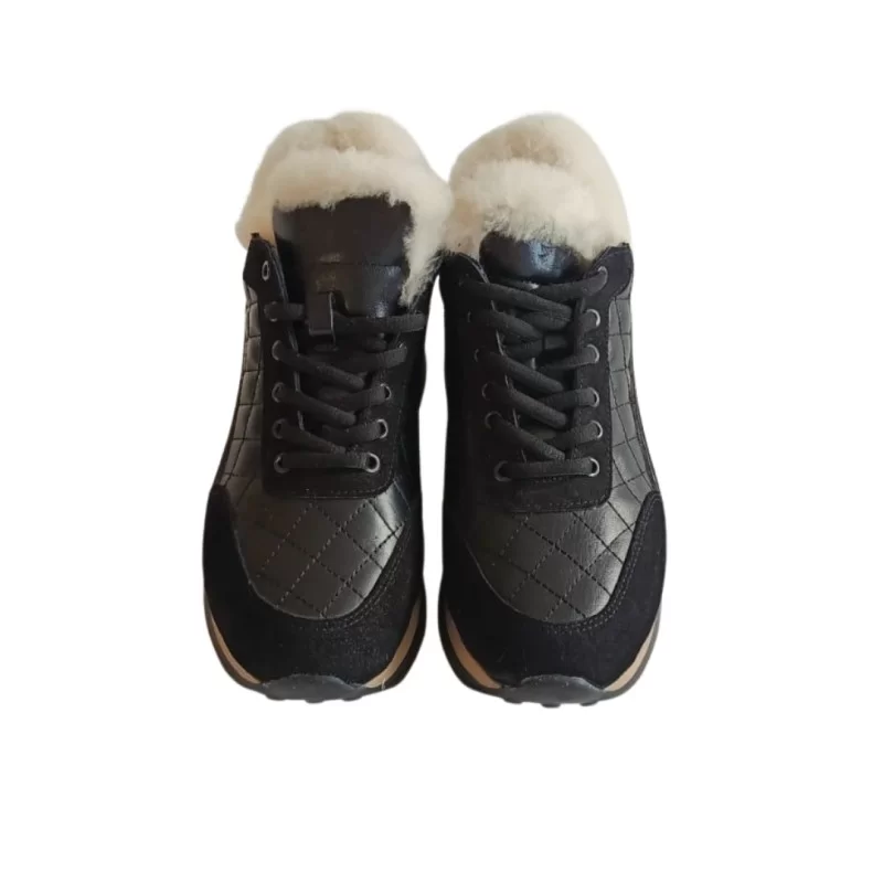 Siyah Renk & Deri Süet Deri Spor Ayakkabı