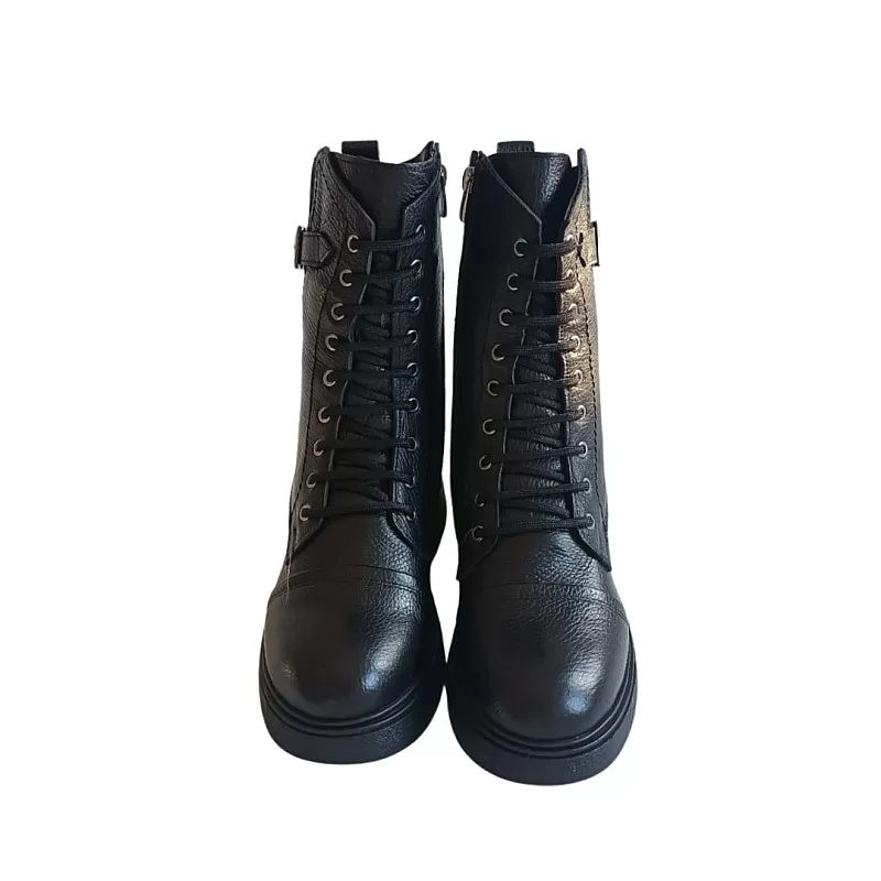 Siyah Renk Ön Bağcıklı Yan Fermuarlı Postal Bot