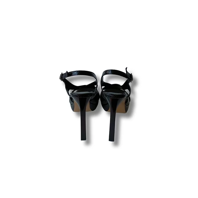 Siyah Renk Pul Desenli Platform Topuklu Ayakkabı