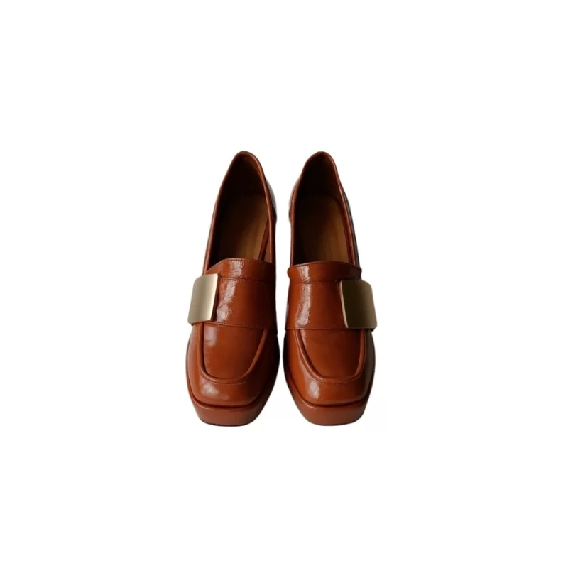 Taba Rugan Platform Topuklu Ayakkabı