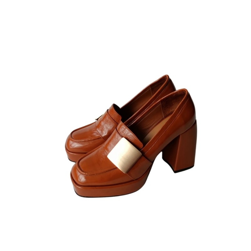 Taba Rugan Platform Topuklu Ayakkabı