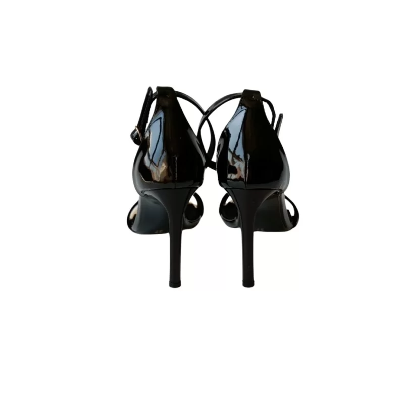 Tek Bant Ön Gold Detaylı Siyah Renk Stiletto Ayakkabı