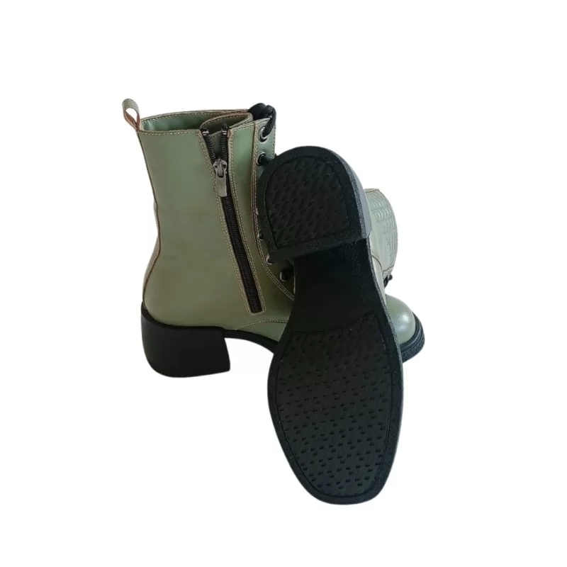 Yeşil Renk Ön Bağcıklı Yan Fermuarlı Postal Bot