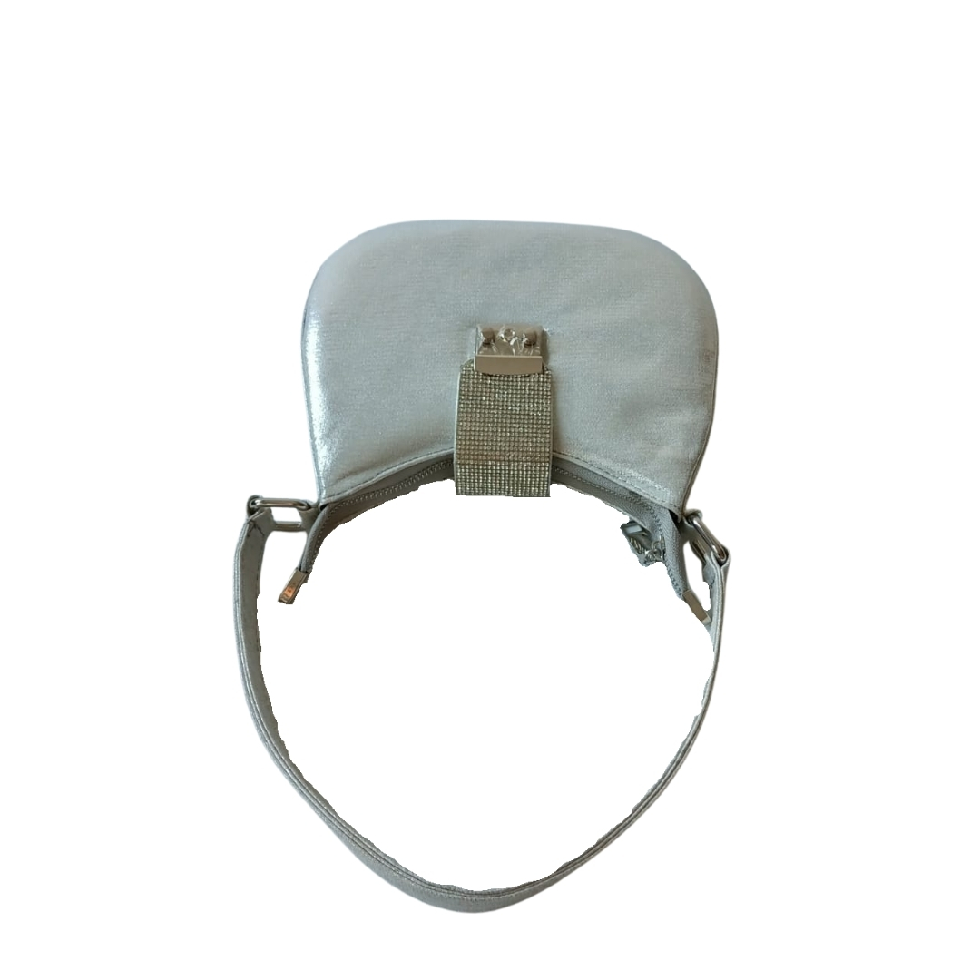 Gümüş Renk İtalyan Kumaş Çanta