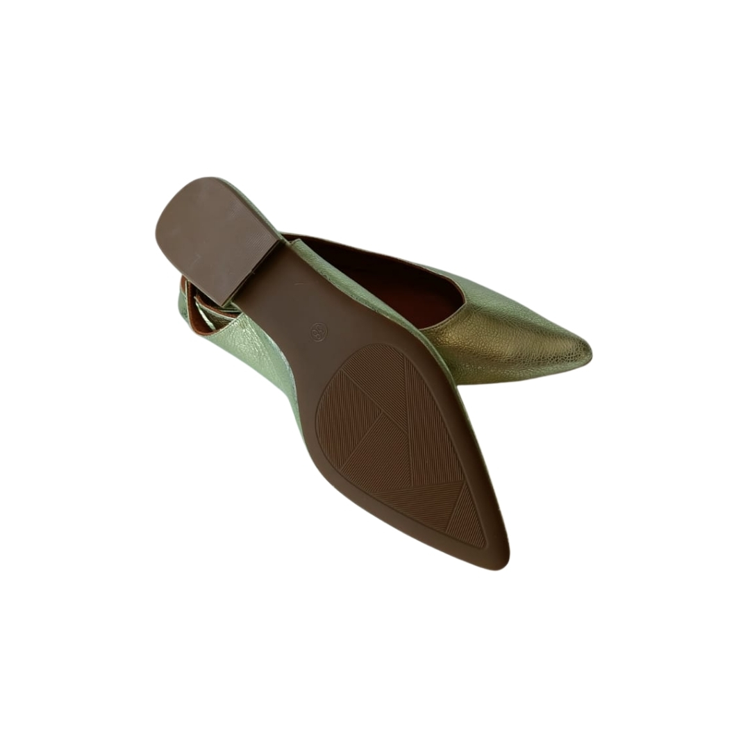 Kristal Yeşili Renk Slingback Ayakkabı Kristal Yeşili Renk Slingback Ayakkabı