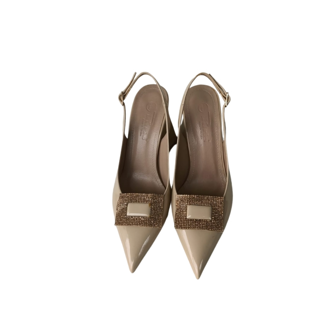 Nude Renk Rugan Topuklu Ayakkabı